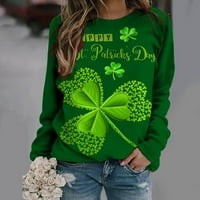 Žene ulica Patricks Dan Duks dugih rukava Irska djetencija DELOVA DINBOW PRINT pulover vrhove casual