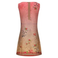 Safuny ženska mini labava haljina cvjetna print Holiday bez rukava Boho ljeto na plaži otvor za vrat