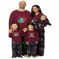 Porodica koja odgovara Božićni pidžami plus veličina Xmas PJS set dugih rukava pisma Castle Ispis Pajamas