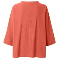 Zkozptok Ženske vrhove Plus size Pamuk lano labavi jeseni ležerne bluze Grafički ispis Tanke majice