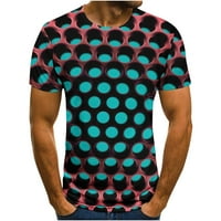 Ljetni muški smiješni 3D uzorak T-majice Trendi grafički kratki rukav Crewneck Basic Work Work Ties