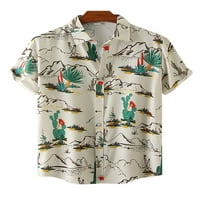 Glonme Muškarci Rezervni vrat Ležerne prilike za majicu Jednosna košulja Odštampana dnevna haljina Summer