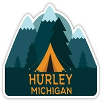 Hurley Michigan Suvenir Vinil naljepnica za naljepnicu Kamp TENT dizajn