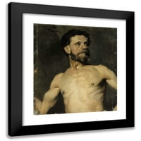 Albert Edelfelt Crna modernog uokvirenog muzeja Art Print pod nazivom - Muški model, Studija