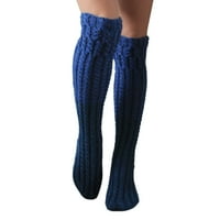 Visoke čarape za žensku kabl pletene dodatne duge čarape za čizme nad koljena bedara čarapa za nogu
