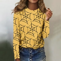 Umitay ženski modni casual dugih rukava Halloween Print Okrugli pulover za okrugli vrat Top bluza