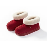 Gomelly unise topli kućni papuče platform papuče čizme klizanje na cipelama lagana kućna cipela na otvorenom hladno vrijeme zimsko čizma crvena 8.5-9