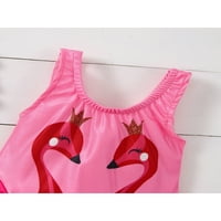 ChollIus novorođenče za djecu djevojke kupaći kostim crtani kruni Swan Print Ruffle Bikini kupaći kostimi