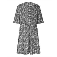 Gaecuw Summer Haljina kratka ženska vunena haljina s kratkim rukavima plus veličina iznad koljena ljetne