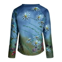 Huaai Fashion Wingens Ležerne prilike dugih rukava Dame ispisane dukserice ženske bluze i vrhovi casual green xxl