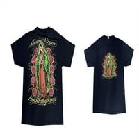 Nuestra Virgen Guadalupana Katoličke i meksičke majice - ekrana ispisana prednja i leđa - crna boja