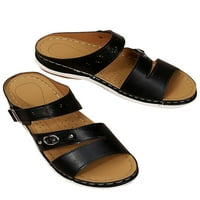 Harsuny Womens Ljetne casual papuče Mekane lagane klinove slaže na plažu Retro debele jedino sandale