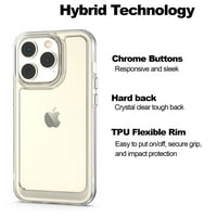 Poverova za Apple iPhone Pro MA Case i zaštitni ekran kaljeno staklo, hibridni tanak Hard Back TPU naplatka zvona, bistra