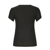Ženski povremeni kreativni tisak V-izrez Petal majice kratkih rukava bluza l