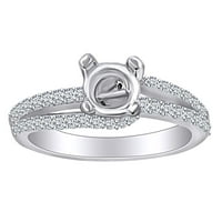0. Carat Okrugli oblik bijeli prirodni dijamantski polugora zaručni prsten za uključivanje u 14K čvrstog