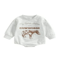 MA & Baby Newborn Baby Boy Girl Cow Print Duksera za rub RodySuit džemper