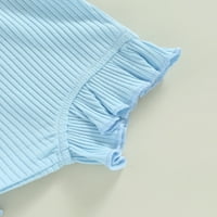 Newborn Baby Girl Ljeto odjeća za odjeću postavljena rebrasta rubne rukavice s rukavima SOLID ruff grefl