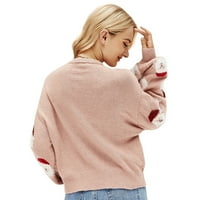 Miayilima Ženski džemperi Pulover Pulover džemperi za žene Ležerne vrhove Zimski jesen dugi rukav božićni
