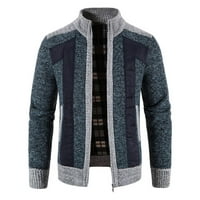 Munlar 80-ove jakna- casual patchwork dugim rukavima pletenje kardigan patentni patentni džemper laboratorijski
