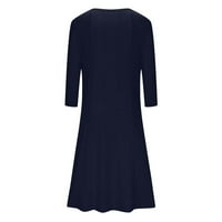 Dress od zpanxa plus Veličina za žene, Clijearna haljina za rezanje, okrugla vrat Jesen Dress Casual