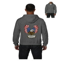 - Muška dukserica pulover sa punim zip - američka zastava 4. jula
