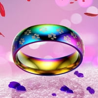 Mnjin Fashion Colorful Titanium čelični prsten za angažovanje brava Prstena nakita Pokloni Multicolor 12