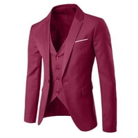 Bacock Blazer za muškarce, muško odijelo Slim 3-komad odijelo R poslovne vjenčane jakne prsluk i hlače
