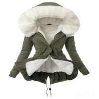 Avamo dame Fluffy dugi rukav kaput od pune boje Obična odjeća Žene nejasne fleke zimski hladni kaput