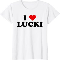 Žene mladića volim Lucki I Heart Lucki Majica Graphics Casual okruglih majica iz vrata bijeli tee