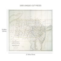 Puzzle - Mapa Washingtona, D.C. Karta New Jerseyja i Pensylvanije: Izlaganje pošte, Post Ro