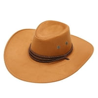 Žuta za odrasle Ležerne prilike punog ljeta zapadna modna kaubojska šeširka široka putna kapa