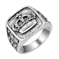 Jednostavni kruni srebrni prsten i žene Unise zvona na prsten i američki retro nakit ručni prsten