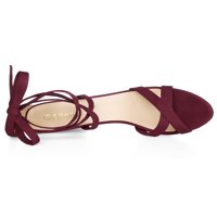 Allegra K ženske sandale visoke blok pete Čvrsta boja čipke udružene sandale