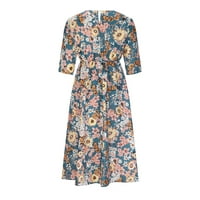 Bigersell Nightt haljine za žene Ljeto casual okruglica s kratkim rukavima cvjetne košulje sa džepom
