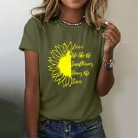 Žene Suncokret ljeto majica plus veličina labava bluza vrhovi ženskih majica s dugim rukavima pamuk