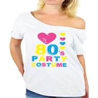 Newwward Styles 80s Party košulja za kostim od ramena Volim majicu 80-ih Womans 80-ih Pribor 80s majica