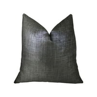 Plutus ostakljena posteljina indigo ručno rađena dvostrana jastuk za bacanje, dvostrano