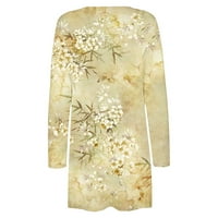 Brglopf kardigan za žene lagani dugih rukava cvjetni print Cardigan bluza casual otvorena prednja jeseni