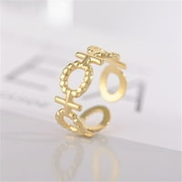 Lovelord Cross prstenovi za žene 14k žuti zlatni prsten vintage punk estetski nakit Anillos mujer