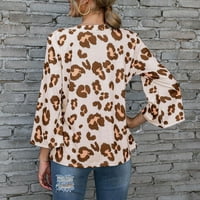 Cotonie ženska majica Tees Leopard Ispis Trumptova rukava majica kratka majica na vrhu Bluza poklon