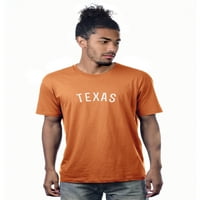 Daxton Premium Basic Crew vrat kratkih rukava majica Gradovi Texas Pismo - narandžasto bijelo-mali