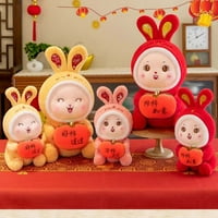 Chinese Style Cotton Godina zečjeg plišanog životinjskog igračaka maskota lutka na domaćem igračku Novogodišnja