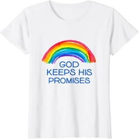 Žene Bože drži njegove obećanja Rainbow boje Vjera i povjerenje u Božju majicu Grafički kratki rukav