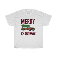 Bivolo karirani karavan sa božićnim drvcem, sretan božićna majica, božićna majica, smiješna xmas majica
