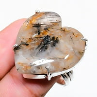 Crna rutila dragulje ručno rađene srebrne nakit veličine 8