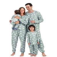 Gulirifei Halloween Podudaranje porodice pidžamas Crtani Ghost Ispis dugih rukava + pantalone, zip kombinezon,