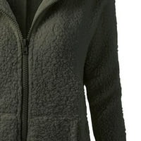 Kompletna zip šerpa jakne sa kapuljačom dugim rukavima ženskim ležernim toplim plišanim zimskim kapuljačom