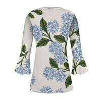 Fragarn ženska ljetna casual majica V-izrez scoop Tunic vrhovi za gamaše labave bluzu