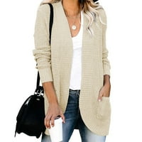 Moderna jakna za ženske casual labavo pune boje s dugim rukavima dugim dukserom