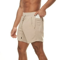 DMQupv Hlače za muškarce Hlače za vježbanje Trčanje fitnesa sa džepovima kratke hlače za muške hlače za zagrijavanje hlača Khaki 3x velike